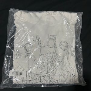 White Rhinestones Sp5der hoodie